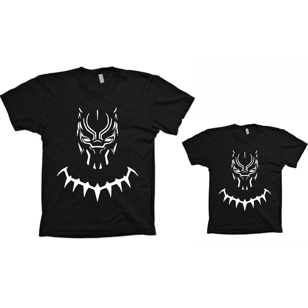Camiseta Pai e Filho Adulto + Infantil Herois - Pantera Negra em Oferta na Shopee