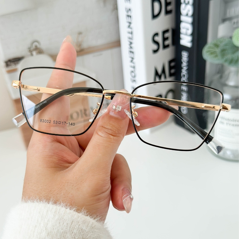 MELINDA MODA  Armação Para Óculos de Grau Feminino Metal Pequeno Moda 83002 em Oferta na Shopee