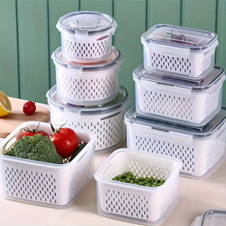 Kit 3 potes Organizadores Geladeira Organizador Alimentos Vegetais Cozinha