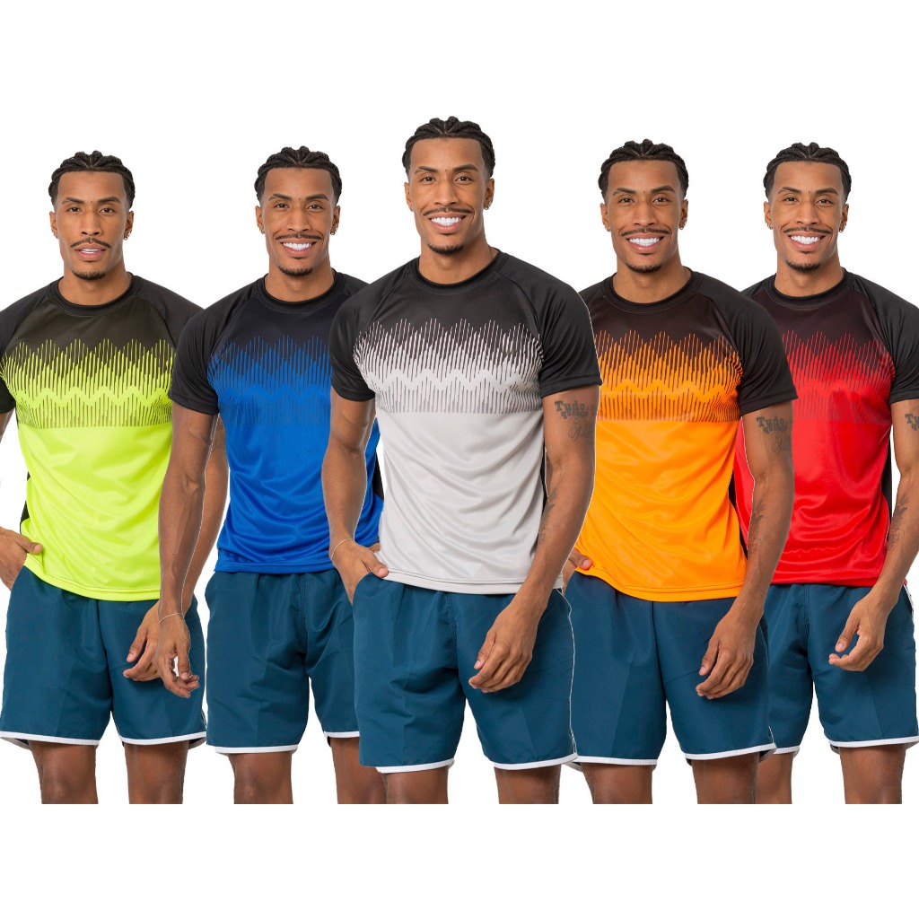 Kit 5 Camisetas masculina dryfit manga curta sortidas para academia treino corrido bike futebol