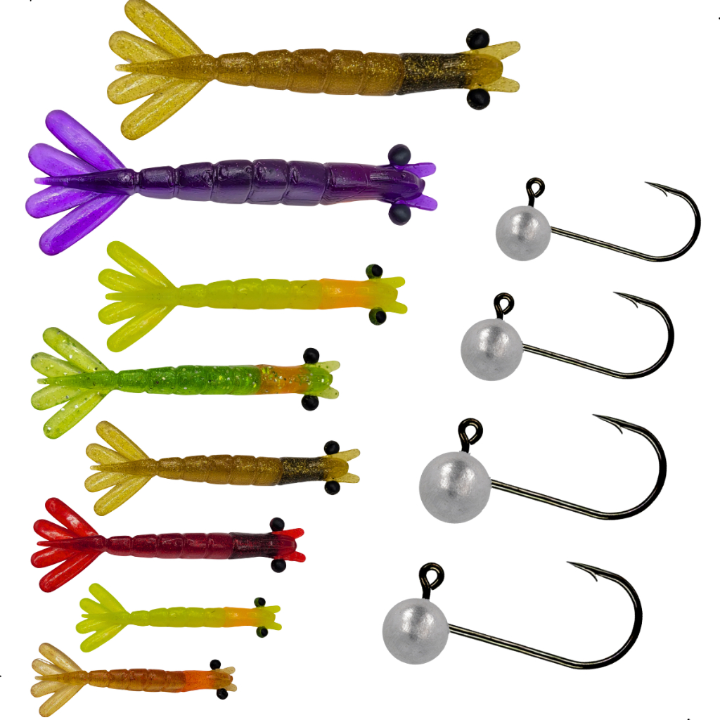 Kit 8Pçs Camarão Artificial + 4Pçs Jig Head - Summer em Oferta na Shopee