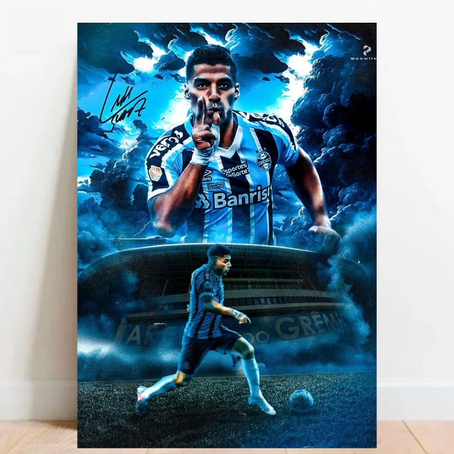 Quadro Placas Decorativas Futebol Luis Suarez Grêmio Esportes Futebol Brasileiro time do coração