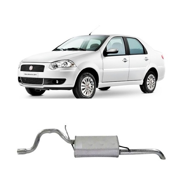 Escapamento Silencioso Traseiro Siena 1.4 2008 2009 2010 em Oferta na Shopee