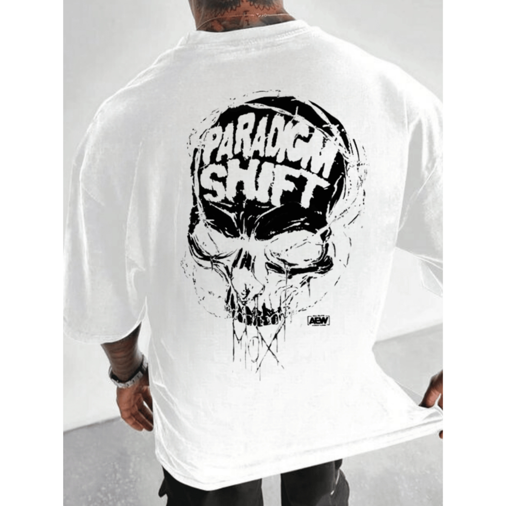 Camiseta Masculina Oversized Estampado Caveira Streetwear Tecido 100% Algodao 100% ALGODAO Premium