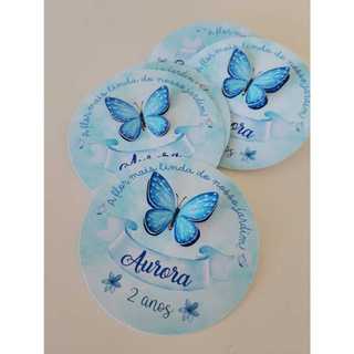 TAGS para bola esfera acrílico 3D personalizado tema jardim encantado borboletas em Oferta na Shopee