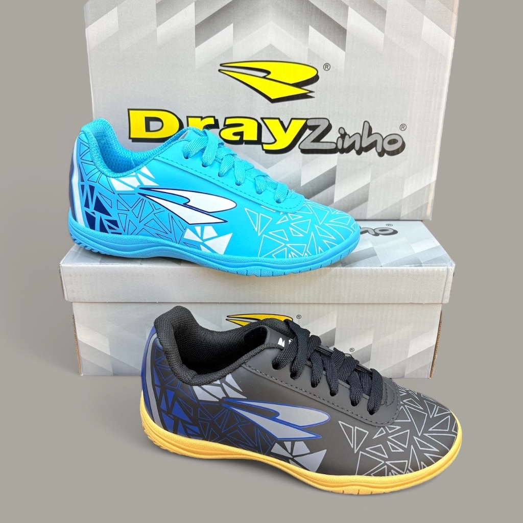 Chuteira DRAY tenis drayzinho infantil ORIGINAL futebol e escola FUTSAL indoor lançamento