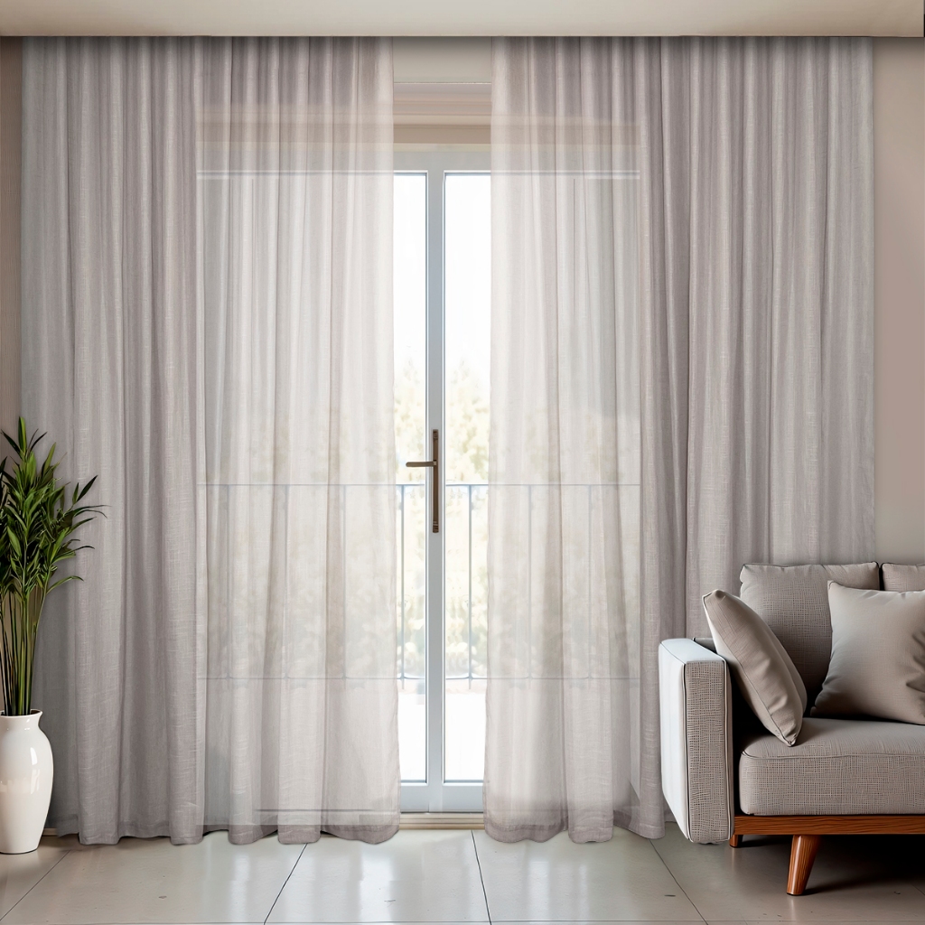 Cortina Gaze de Linho 4,00 Largura Sem Forro Para Trilho Suiço Max - Dulce