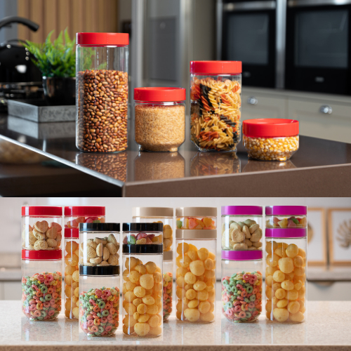 Kit 4 Potes Organizadores Conecta Translúcido 300ml/600ml/900ml/1.200ml UZ em Oferta na Shopee