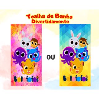 Toalha Banho e Praia Infantil Desenhos Bolofofo praia aveludada- 1,35x 0,70m em Oferta na Shopee