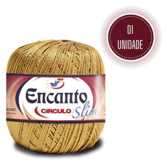 Linha Encanto Slim 240m Circulo - Cor 7577 Dourado - LINHA DOURADA PARA ACABAMENTO EM CROCHE