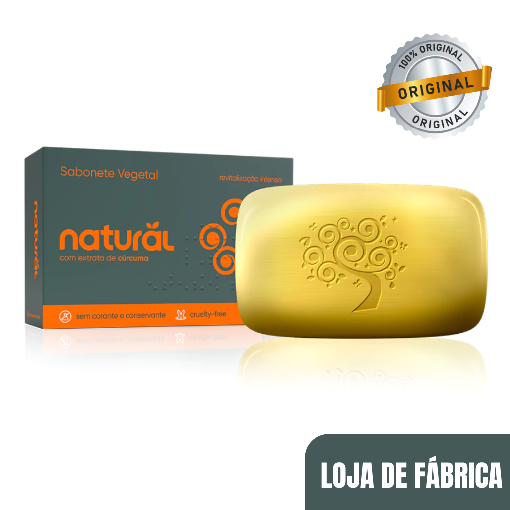 Sabonete de Cúrcuma em Barra Orgânico Natural Sabonete com Extrato de Cúrcuma 80g