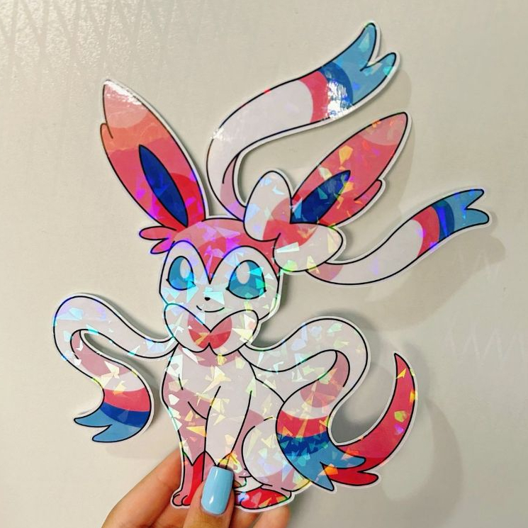1 Adesivo Pokemon Sylveon Grande Brilhante em Oferta na Shopee