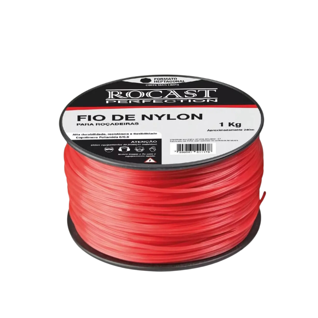 Fio De Nylon Para Roçadeira 1,8mm Rolo 1kg Rocast Original