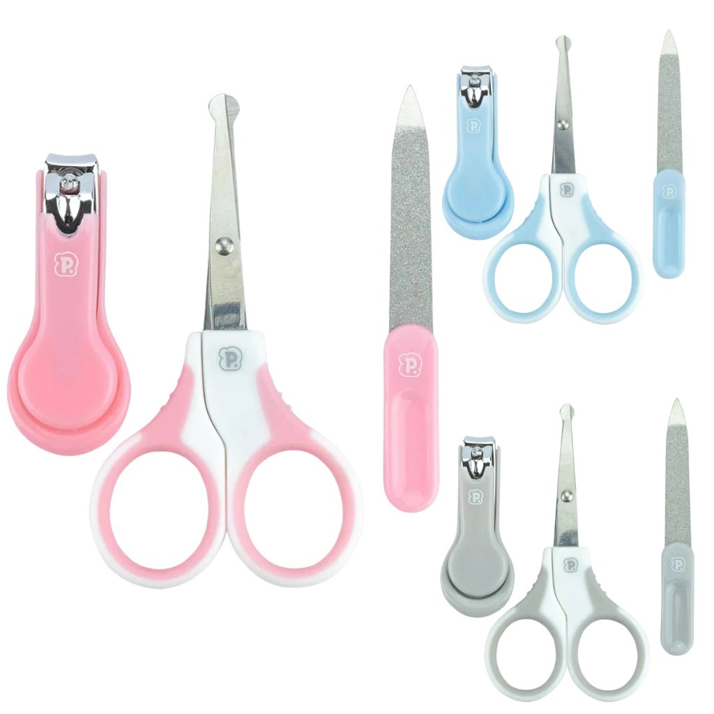 Kit Higiene Unhas Bebê 3 Peças Pimpolho Infantil Cortador Lixa e Tesoura