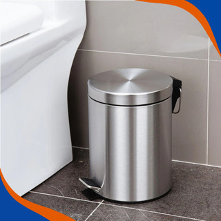 Lixeira Inox 3 Litros Cesto de Lixo Com Pedal Banheiro Copa Cozinha Consultório Escritório Balde Interno