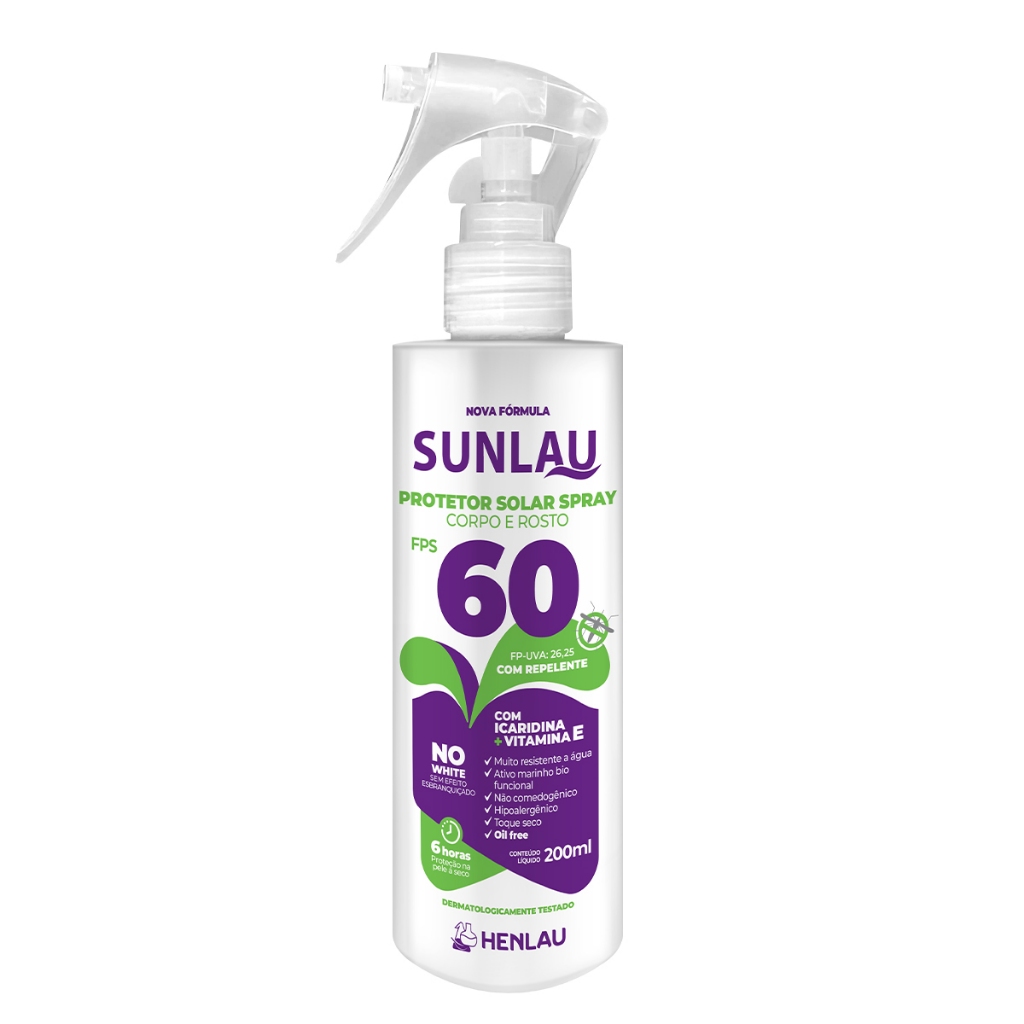Protetor Solar Spray Repelente Sunlau Fps 60 200ml Icaridina em Oferta na Shopee