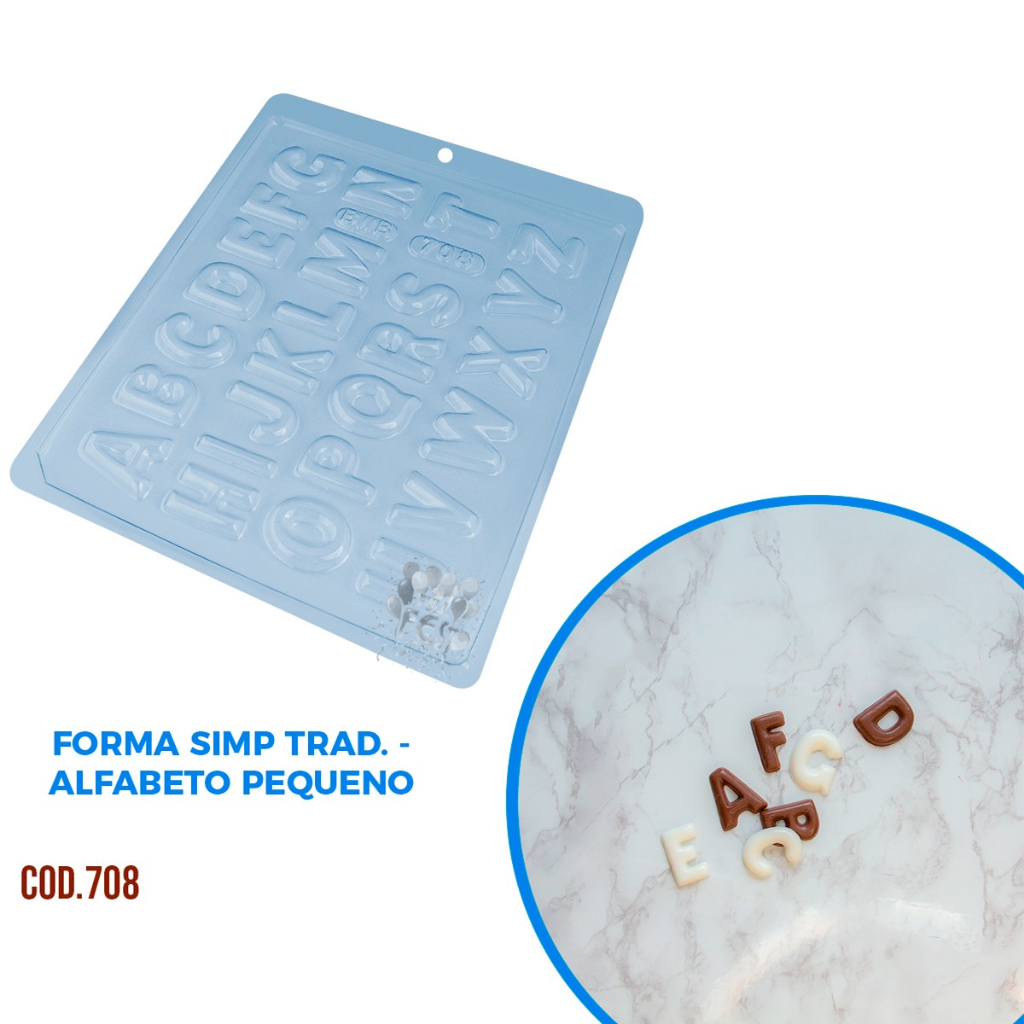 Forma Simples Mini Alfabeto 708 em Acetato BWB Para Bombom e Doces de Chocolate e Confeitaria em Oferta na Shopee