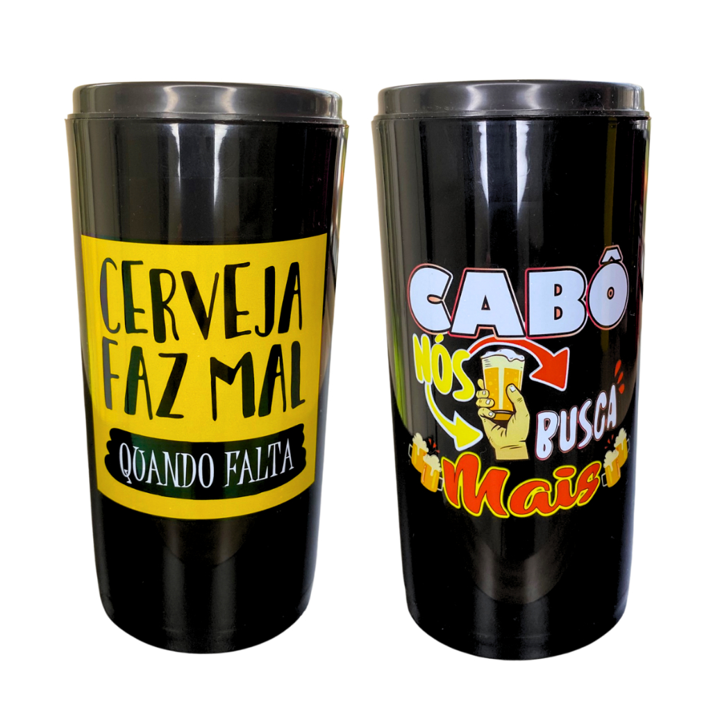 2 Porta Lata Palito Grande Slim 350ml Térmico Suporte Cerveja Piada Divertida em Oferta na Shopee