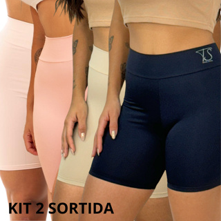 KIT 2 Short Segunda Pele Cos Duplo Alto Bermuda de Seguraça Anagua Modelador Lingerie em Oferta na Shopee