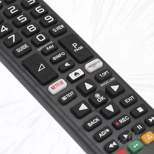 Kit Controle Remoto Universal Compativel C/ Smart Tv LG 4k Botão Netflix e Amazon + Pilha de brinde
