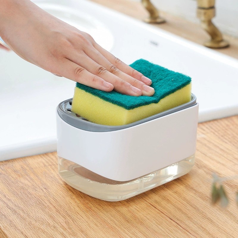 Dispenser Porta Detergente Suporte Para Esponja Sabão 2 Em 1
