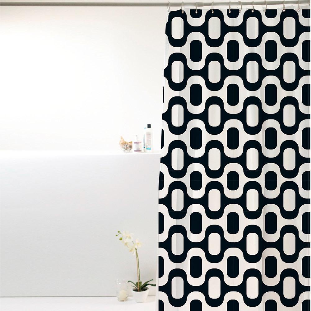 Cortina Box Banheiro Poliéster 198x180cm C/ Ganchos -Durabilidade e Proteção para seu Banheiro
