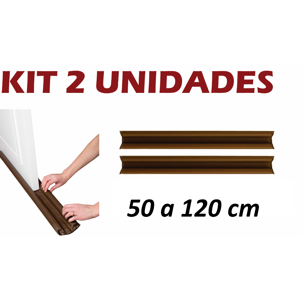 Kit 4 Protetor de Porta Veda Porta Impermeavel contra Insetos e Poeiras Ajustavel de 70 A 120 cm