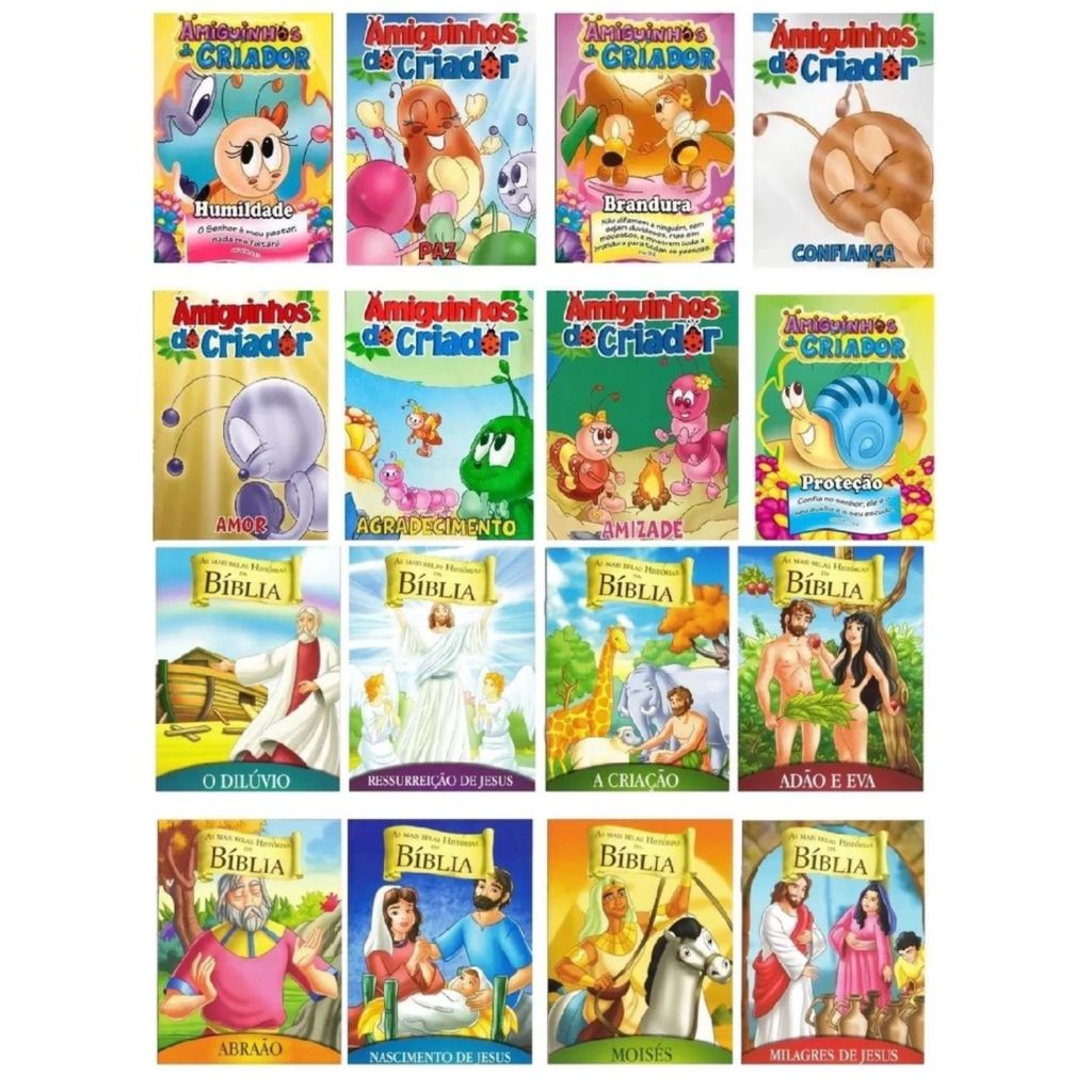 Kit 16 Historinhas para Crianças Contos Amiguinhos do Criador + A Criação Pronta Entrega