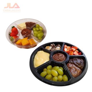 Bandeja Petisqueira Descartável Com Tampa Galvanotek em Oferta na Shopee