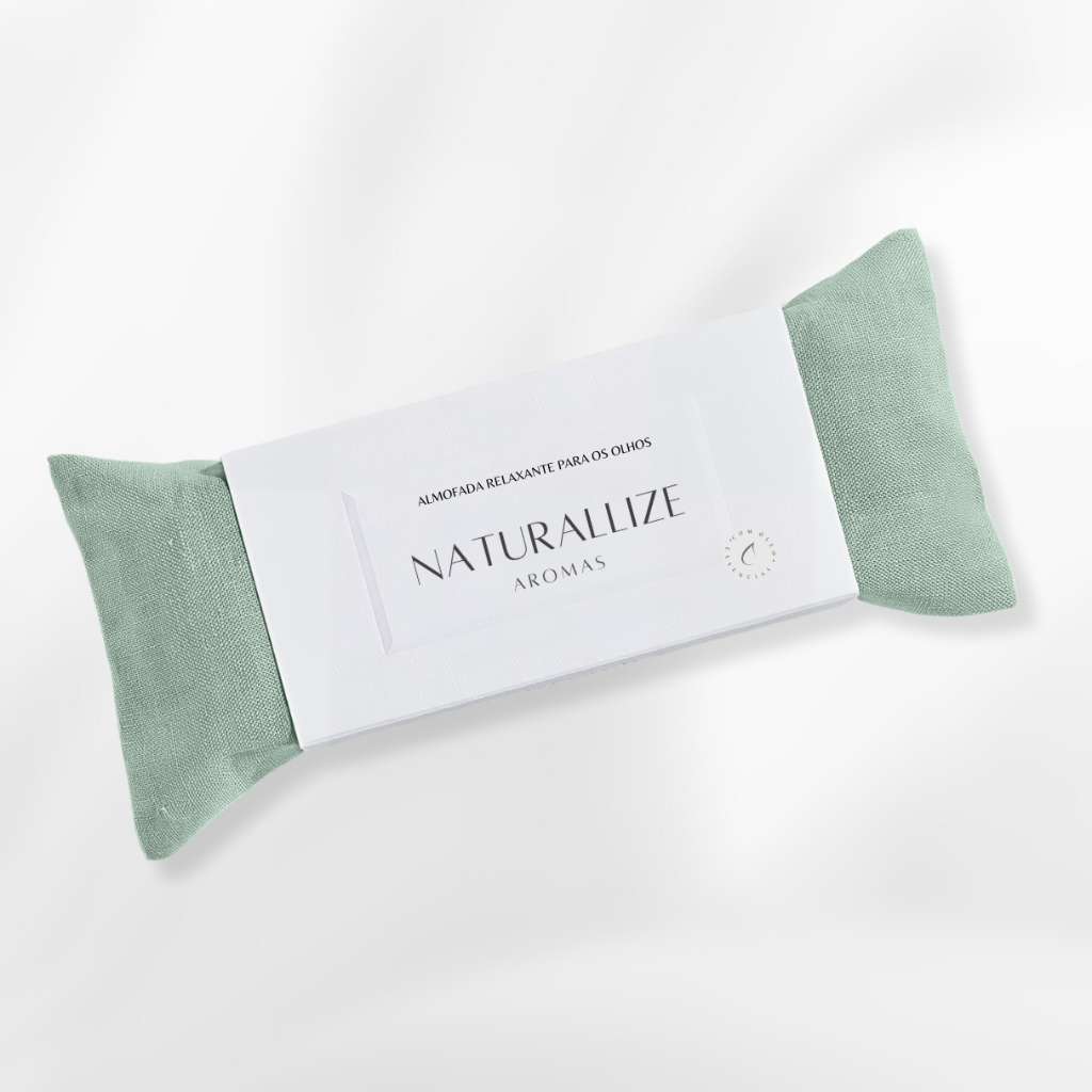 Almofada Relaxante para os Olhos - Sementes de Linhaça, Ervas Naturais e Óleo Essencial Linho Verde