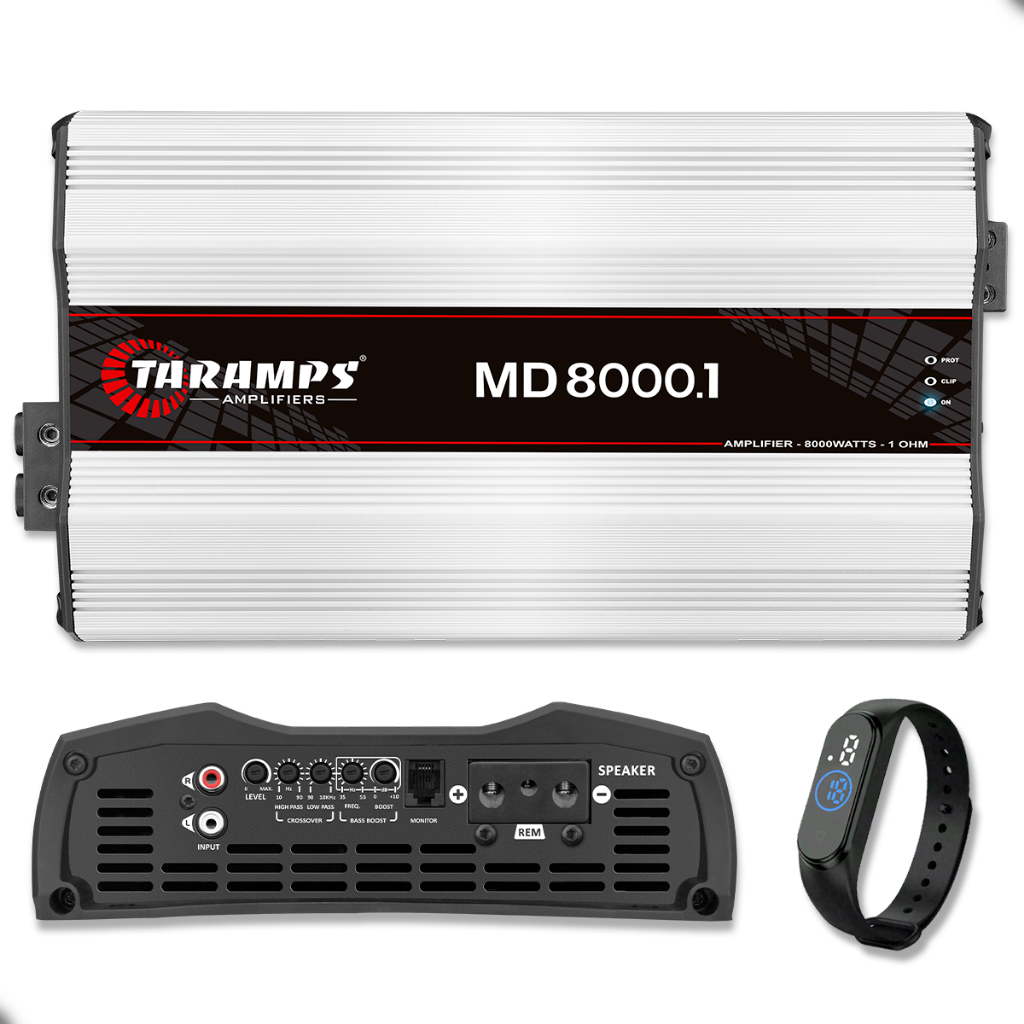 Módulo Amplificador Taramps MD 8000.1 (1 Canal) 8000 Watts RMS 1 Ohms p/ Full Range Som Automotivo - Spare Parts and Accessories for Vehicles