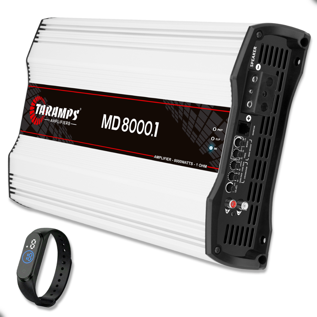 Modulo MD 8000.1 8000WRMS 1 Ohm Som Automotivo Taramps Full Range Subwoofer Potência Crossover em Oferta na Shopee