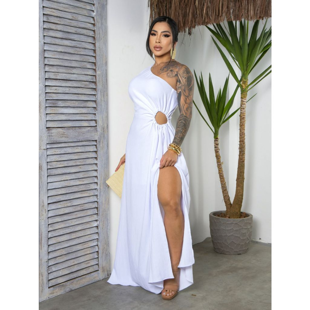 Vestido Longo Feminino Elegante Fenda Lateral Com Bojo Festa Madrinha