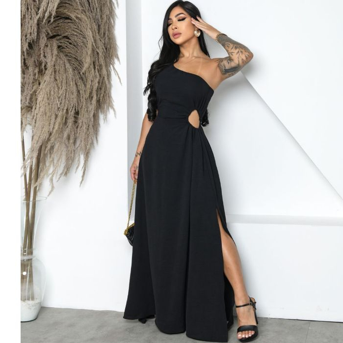 Vestido Longo Feminino Elegante Fenda Lateral Com Bojo Festa Madrinha