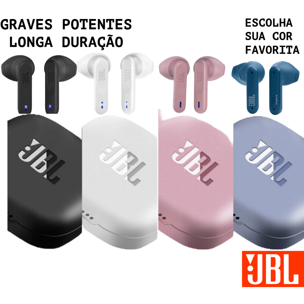 Fone De Ouvido Grave JB Wave 300 TWS Sem Fio TWS Bluetooth Com Microfone Usb-C