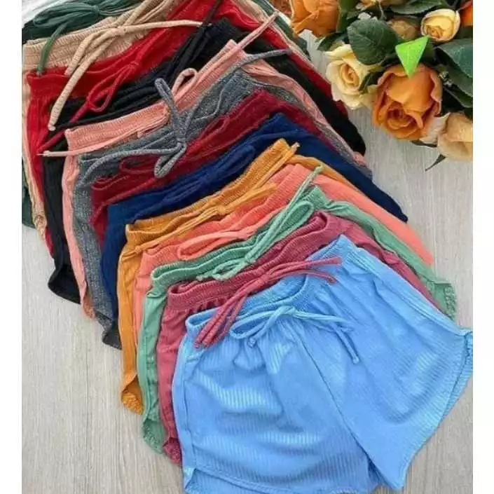 Kit 4  Short Curto Malha Canelada  Moda Verão Promoção — imagem 1