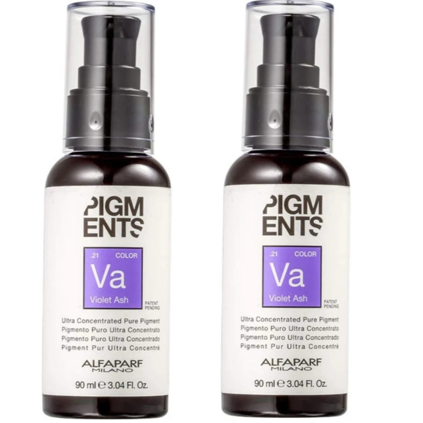 Kit 2 Tonalizante Concentrado Alfaparf Pigments Violet Ash .21 Realce da Cor e Reflexos Frios 90ml