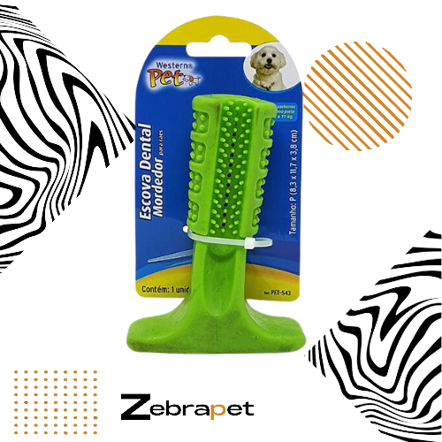 Brinquedo Mordedor Higienizador Dental Escova Dentes Limpeza Bucal p/Cães - Western Pet