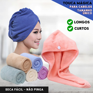 Toalha Mágica Secagem Rápida Touca De Cabelo Feminina Macia - Mazzal em Oferta na Shopee