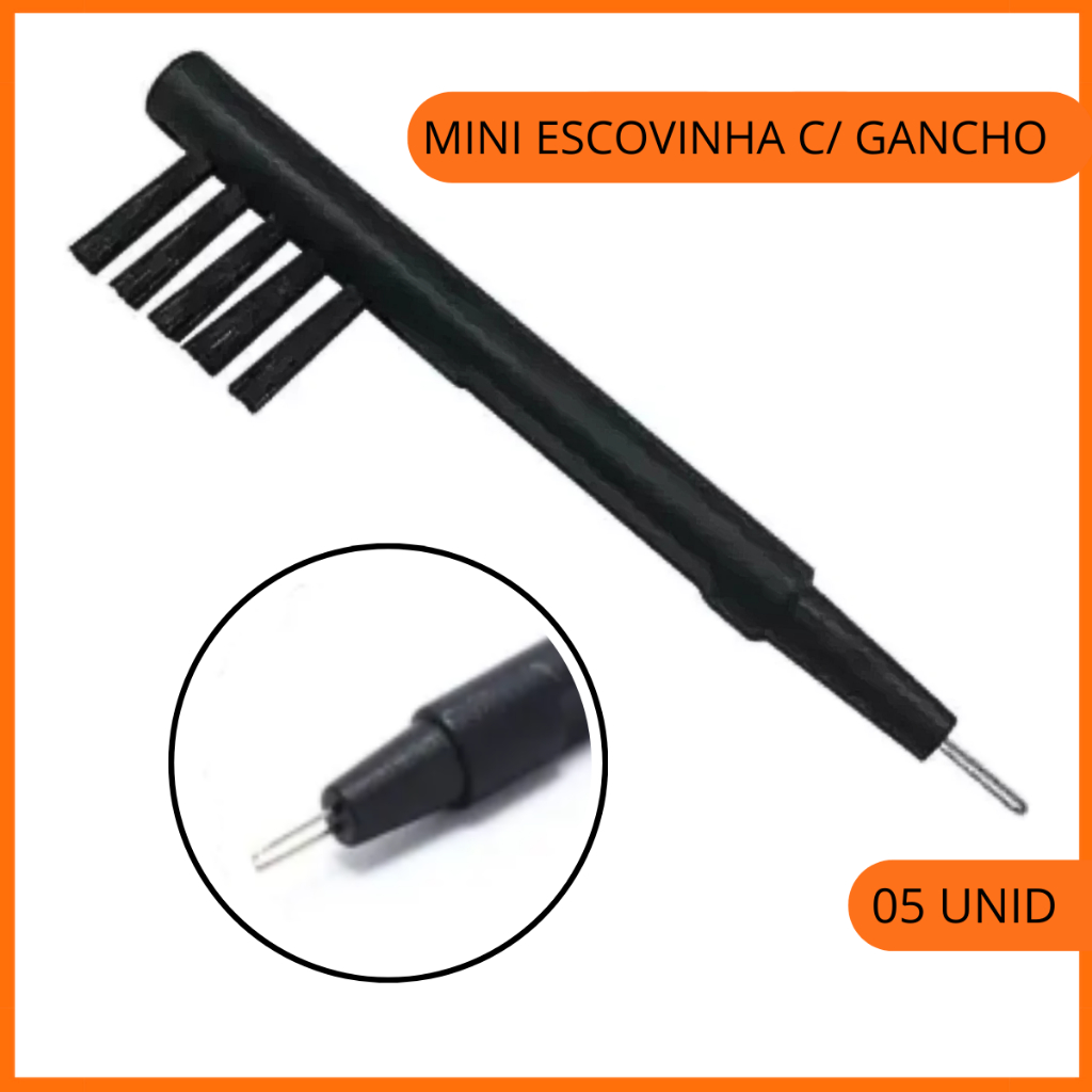 5 Mini Escovas Escovinha Para Aparelho Auditivo Gancho