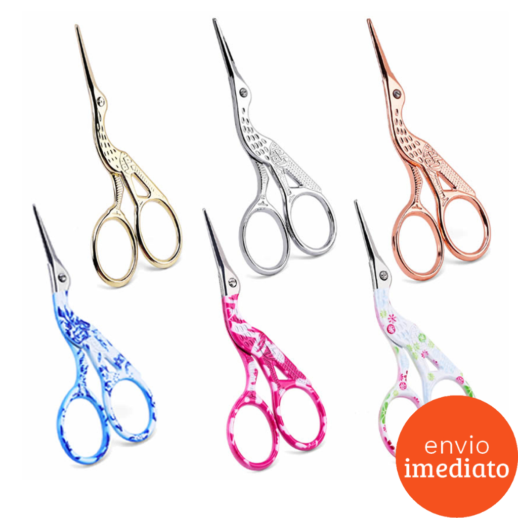 Tesoura De Alfaiataria Pássaro Com Cortador Bordado Croche Design de Sobrancelhas Garça