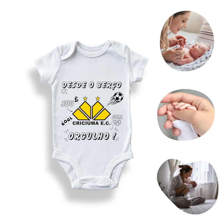 Body do Criciúma Para Bebê Macacão Bory de Bebe Tigre