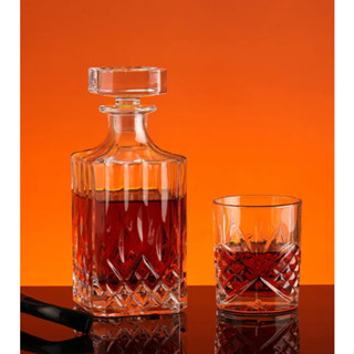 Kit Garrafa Decanter Vidro Whisky 900ml + 2 Copos Estrela 220ml Estrela