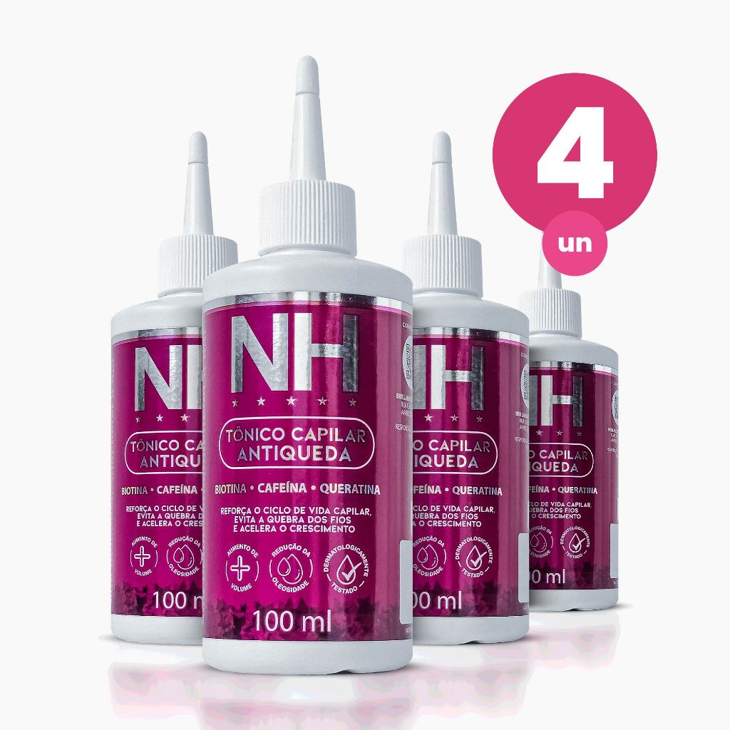 Kit 4 Tônico Capilar Antiqueda NH New Hair 100ml Belkit em Oferta na Shopee