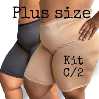 kit  2 Short Feminino Plus Size Anagua Segunda Pele Usar De Baixo De Saia E Vestido Bermuda Não Marca em Oferta na Shopee
