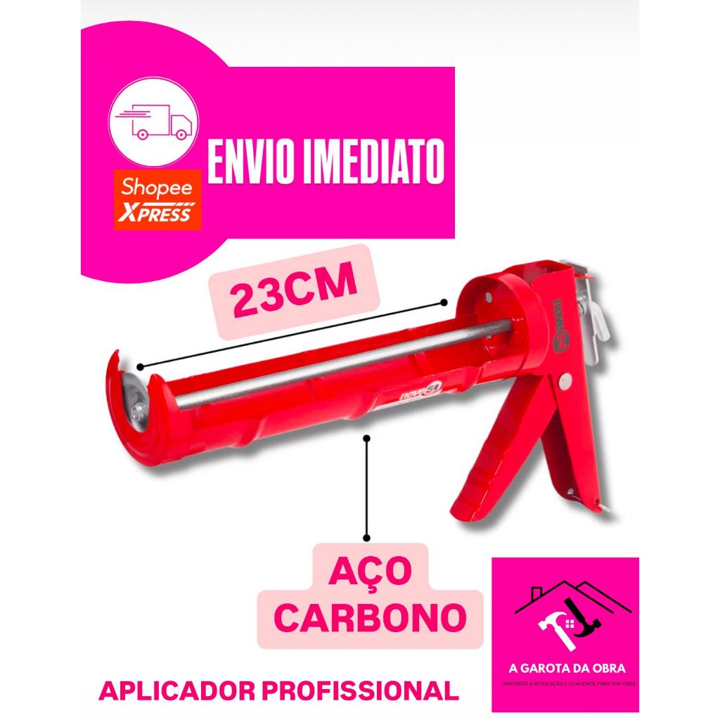 Aplicador Profissional de Silicone e PU Manual para aplicar Cartuchos