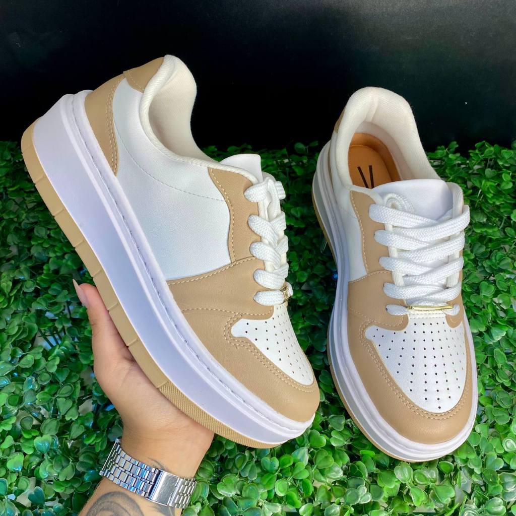 Tenis Feminino Solado Flatform Vizzano 1437200 Original Plataforma Camurça Casual