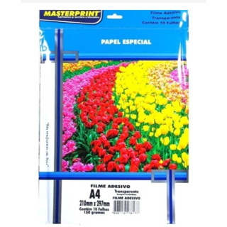 Papel Filme A4 Vinil Adesivo Transparente 150gr com 10 folhas - Masterprint em Oferta na Shopee
