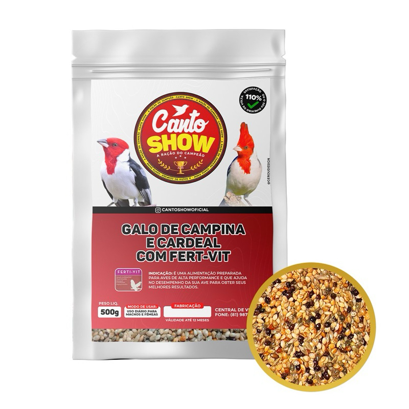 Canto show - galo e cardeal com ferti-vit 500g