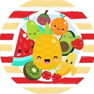 Painel de Festa 50cm Frutinha Painel de Mesa Capa Redonda Veste Fácil em Oferta na Shopee